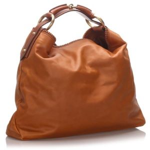 Authentic Gucci horsebit hobo leather bag large